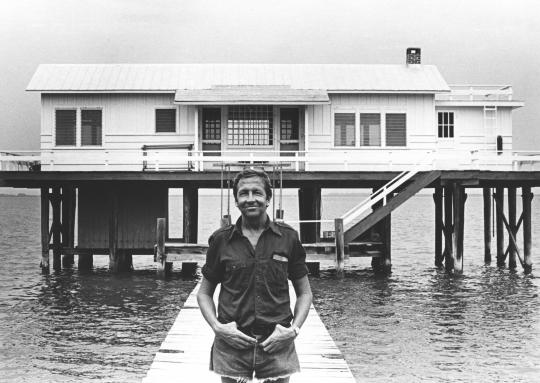 Rauschenberg in front of the Fish House, Captiva, Florida, 1979. Photo: Terry Van Brunt